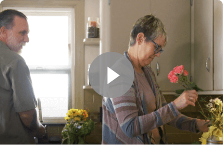 A real VYALEV patient potting flowers.